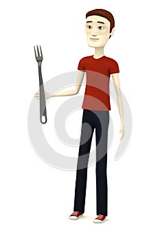 Cartoon man with kitchen untensil photo