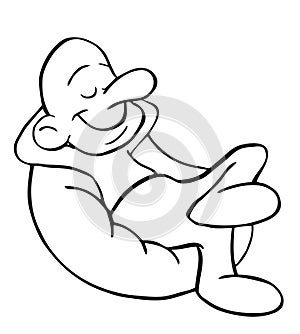 Cartoon man relaxing