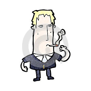 cartoon man smoking