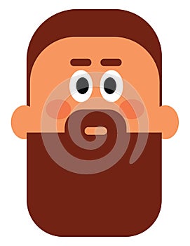 A cartoon man with a stylish beard looks dismayed vector or color illustration