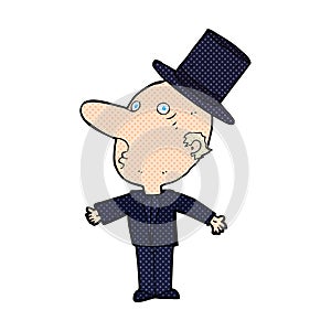 cartoon man wearing top hat