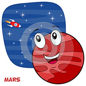 Cartoon Mars Planet Character