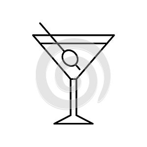 Cartoon Martini Icon Isolated On White Background