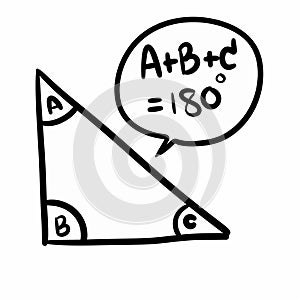 cartoon of mathematics math, triangle shape