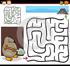 Cartoon maze or labyrinth game