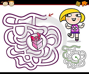 Cartoon maze or labyrinth game