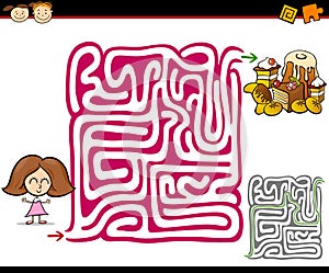 Cartoon maze or labyrinth game