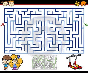 Cartoon maze or labyrinth game