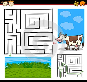 Cartoon maze or labyrinth game