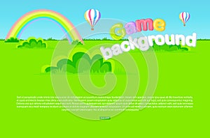 Cartoon Meadow as Game Background Illustration