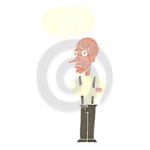 cartoon mean old man with speech bubble