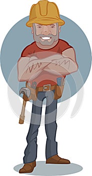 Cartoon mechanic or plumber service handyman worker man