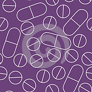 Cartoon medicine seamless pills pattern for wrapping paper and clothes print and fabrics and linens and pharmacy