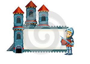 The cartoon medieval illustration for the children - title page - misc usage