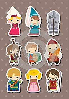 Cartoon Medieval people stickers