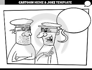 Cartoon meme template with speech bubble and comic thieves