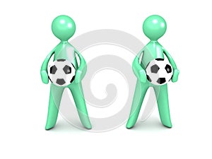Cartoon men with Soccer ball