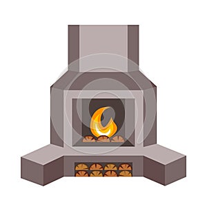 Cartoon metal fire place