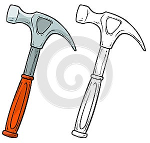 Cartoon metal nail puller vector icon for coloring photo