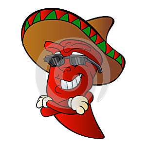 Cartoon mexican pepper.