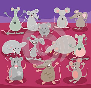 cartoon mice rodent animal characters group