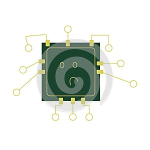 cartoon microchip icon