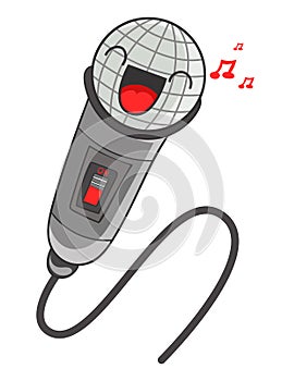 Cartoon microphone, vector illustration