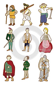 Cartoon Middle Ages people
