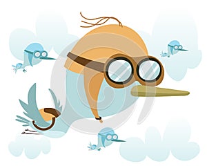 Cartoon migrate bird