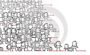 Cartoon Migrating People