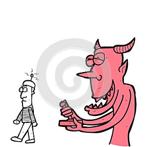Cartoon miling devil