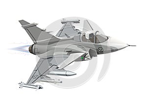 Cartoon Military Jet Fighter Plane Isolated