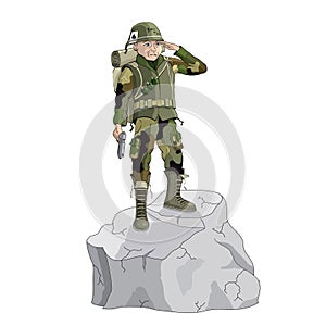 Cartoon military soldier illustration