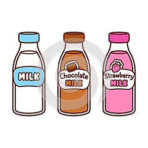 Cartoon milk bottles