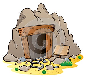 Cartoon mine entrance