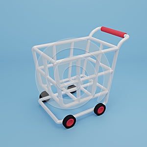 Cartoon minimal shopping cart or Basket