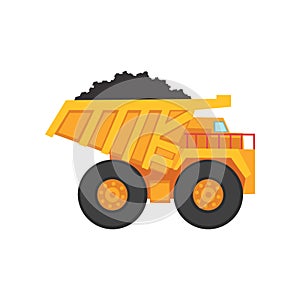 Cartoon mining dump truck for coal transportation