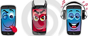 Cartoon mobile cell phones