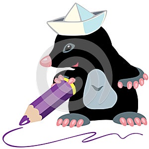 Cartoon mole artist