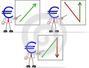 Cartoon Money Head Businessman With Charts