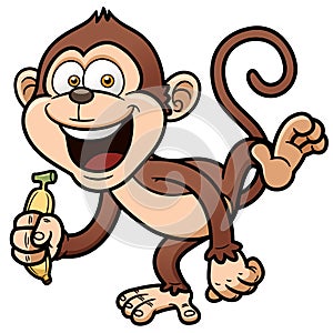 Cartoon monkey with banana