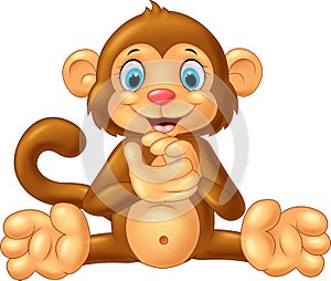 Cartoon monkey clapping hand