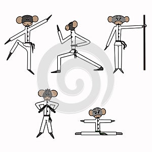 Cartoon monkey karate