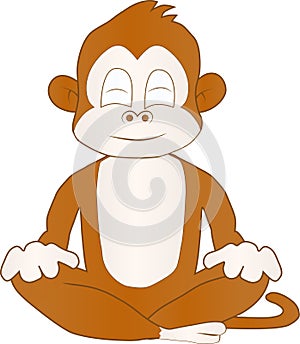 Cartoon of a monkey meditating for future enlightenment