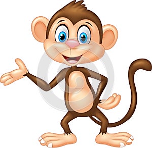 Cartoon monkey presenting