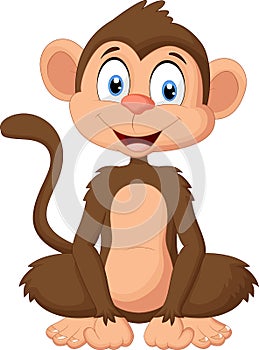 Cartoon monkey sitting