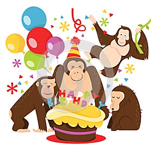 Cartoon Monkeys Birthday Party