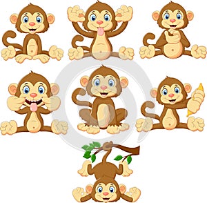 Cartoon monkeys collection set