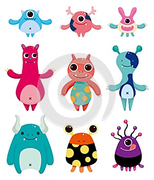 Cartoon monster icons