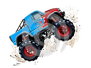 Cartoon Monster Truck isolated on white background photo